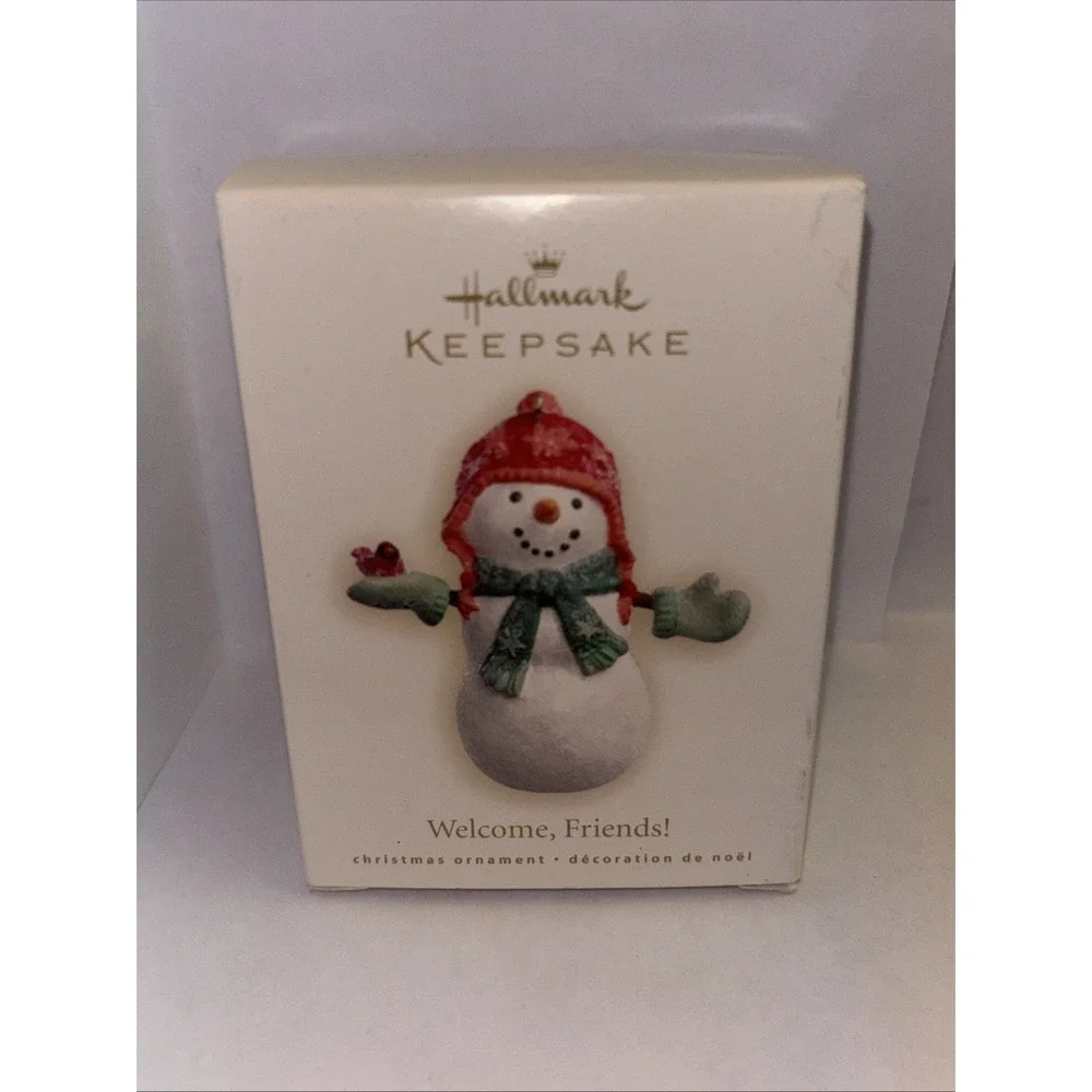 Hallmark 2007 Keepsake Welcome Friends! Snowman Christmas Ornament
